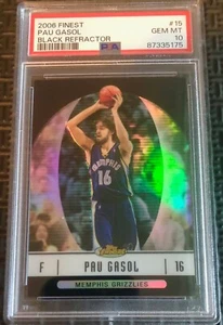 2006 Topps Finest Pau Gasol #15 Black Refractor Ser# /99 PSA 10 HOF 🔥📈 POP 1! - Picture 1 of 6