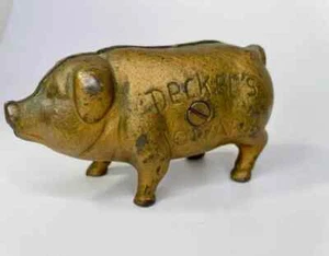 1910 Decker's Iowana Piggy Bank/Cast Iron - Picture 1 of 10