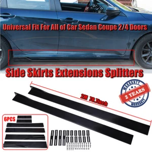 Universal Black Side Skirt Extension Diffuser Panel Splitters For Honda Toyota - Picture 1 of 12