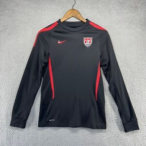 Nike Team USA Soccer Shirt Women's Small Black Red Jersey Warmup Olympics Swoosh