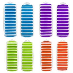 8Pcs 10 Holes Ice Cube Moulds Long Thumb Chocolate Bar Mold Ice Strip Ice Cube - Picture 1 of 12