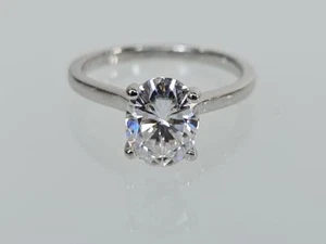 14K White Gold 2.92 CT Oval Moissanite Engagement Ring Sz 7.5 (AM1083501) - Picture 1 of 8