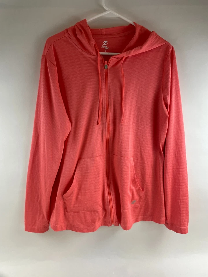 Sudadera con Capucha Energy Zone Para Mujer Talla L Rosa Pullover Ropa Deportiva Cremallera Completa Cordón Foto 1 de 4