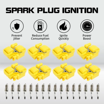8X Ignition Coil &16X Spark Plug for Mercedes-Benz ML55 AMG C280 C320 G500 UF359 Foto 1 de 4