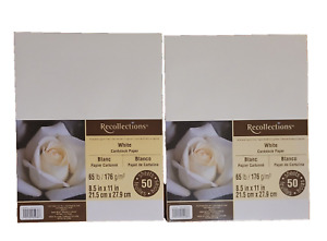 Recollections White Cardstock Paper 8.5"x11" 65 lb 2 packs of 50=100 sheets