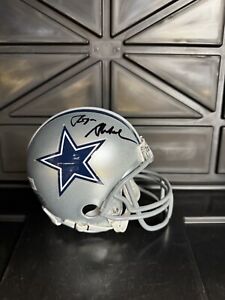 Roger Staubach NFL throwback mini helmet autographed/signed BAS HOF Navy
