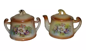 VINTAGE CREAMER & SUGAR WITH LIDS MADE IN CZECHO SLOVAKIA VERY GOOD CONDITION - Picture 1 of 6