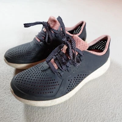 Crocs LiteRide Pacer Shoes Womens 8 Gray Lace Up Sneaker Waterproof Outdoor Shoe - Image 1 of 4