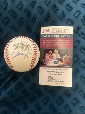 David Ortiz MLB Boston Red Sox Autographed World Series Logo Baseball JSA - Image 1 of 4