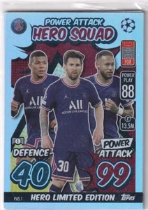 Topps Match Attax CL Extra 21/22 PAS 1 Lionel Messi Kylian Mbappe Neymar Hero - Bild 1 von 1