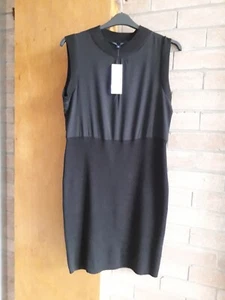 LADIES FRENCH CONNECTION BLACK STRETCH SLEEVELESS BODYCON DRESS SIZE XL BNWT - Picture 1 of 11