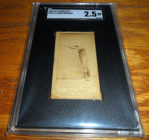 1887 1889 N172 Old Judge Baseball Card JAMES MCQUAID Denver SGC 2.5