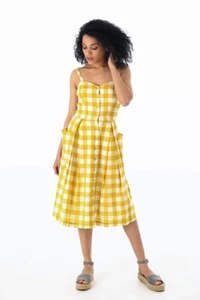 Emily and Fin Layla Sun Dress Yellow Plaid - Bild 1 von 9