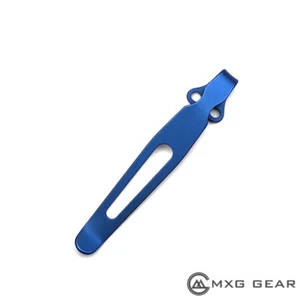 (Blue) Titanium Deep Carry Pocket Clip Made For Spyderco Paramilitary 2 Endura 4 - Picture 1 of 5