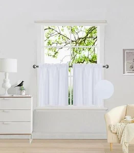 BLACKOUT INSULATE THERMAL SHORT PANELS WINDOW CURTAIN PANELS DRAPES, SET OF 2PC - Picture 1 of 26