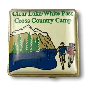 Clear Lake White Pass Cross Country Camp Pinback Hat Lapel Simba Line Pin Vtg - Picture 1 of 4