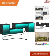 TV Stand with LED Strip & Power Outlets - Ample Storage - 45/50/55/60/65/70 TVs