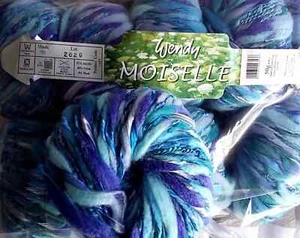 5 BALLS of GORGEOUS WENDY MOISELLE BLUE BERRIES YARN/TURQUOISES & BLUES 300 YDS - Picture 1 of 1