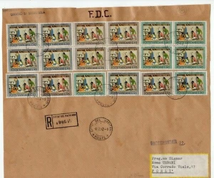 VATICAN - BATCH 6 FDC SERIES CHRISTMAS 4-12-1962, PART OF ENVELOPE - Picture 1 of 1