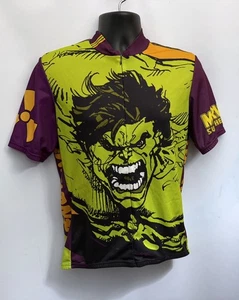 VTG RARE PEARL IZUMI x INCREDIBLE HULK Made In USA Cycling Jersey Men L 3/4 Zip - Picture 1 of 18