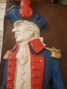 Vintage Colonial Revolutionary War General Wall Hanging Plaque Statue Americana - Picture 1 of 6