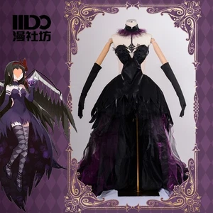 Anime Puella Magi Madoka Magica Akemi Homura Kleid ärmellos Kostüme komplettes Set - Bild 1 von 5
