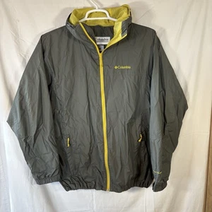 COLUMBIA Men's Omni-Shield Gray/Yellow Wind/Waterproof Full Zip Jacket Size L - Picture 1 of 9