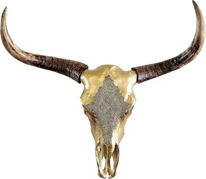 Stierkopf Stier Bullenkopf Bullenschädel Geweih Hörner Wanddekoration, Moderne - Bild 1 von 4