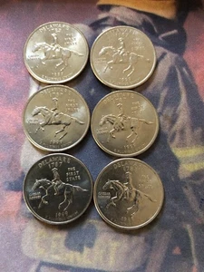 Delaware quarters 1999; six in the lot - Picture 1 of 1
