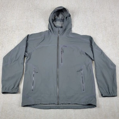 Outdoor Research Jacket Mens 2XL Gray Full Zip Hooded Waterproof Breathable Rain - Image 1 of 4