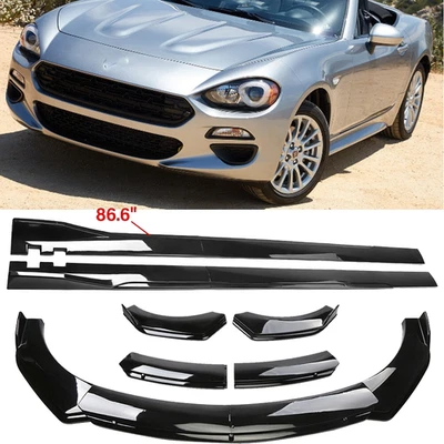 For Fiat 124 Spider Front Bumper Lip Spoiler Splitter Body Kit+ Side Skirt - Image 1 of 4