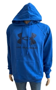UA Under Armour Felpa con Cappuccio Pullover Bog Logo Blu Uomo Large - Foto 1 di 4