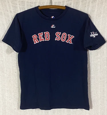 Camiseta David Ortiz Boston Red Sox 2013 WS Champs Boy's Large Majestic Blue P/S - Imagem 1 de 3
