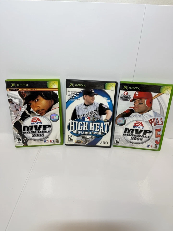 Paquete Xbox de segunda mano juegos deportivos High Heat y MVP béisbol 2004-2005 Foto 1 de 4