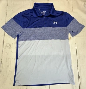 Under Armour Shirt Mens S Playoff Golf Polo Loose Short Sleeve Stretch Blue - Picture 1 of 8