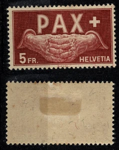 Suiza 1945 5 francos PAX con pliegue y manchas Mi 458 - Imagen 1 de 1