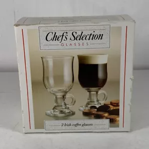 Vintage Barnett Glassware Set Of 2 Irish Coffee Glasses - Picture 1 of 2