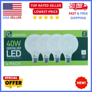 Greenlite G25 LED Globe Bulbs 5W=40W – 450lm, E26 Base, Damp Rated – 4-Pack - Picture 1 of 1
