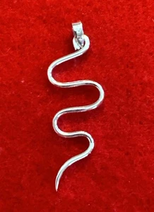 Estate Sterling Silver Squiggle Snake Pendant! 925 - Picture 1 of 8