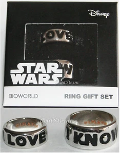 Star Wars I Love You I Know His And Hers Ring Set Men Size 10 Womans Size 7 - Picture 1 of 7