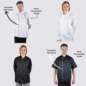 Unisex Zipper Chef Jacket - See Handy Chef Store for Chef Pants, Aprons, Hats - Picture 1 of 4