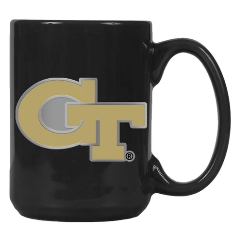 Georgia Tech Yellow Jackets 15oz Black Ceramic Mug Cover