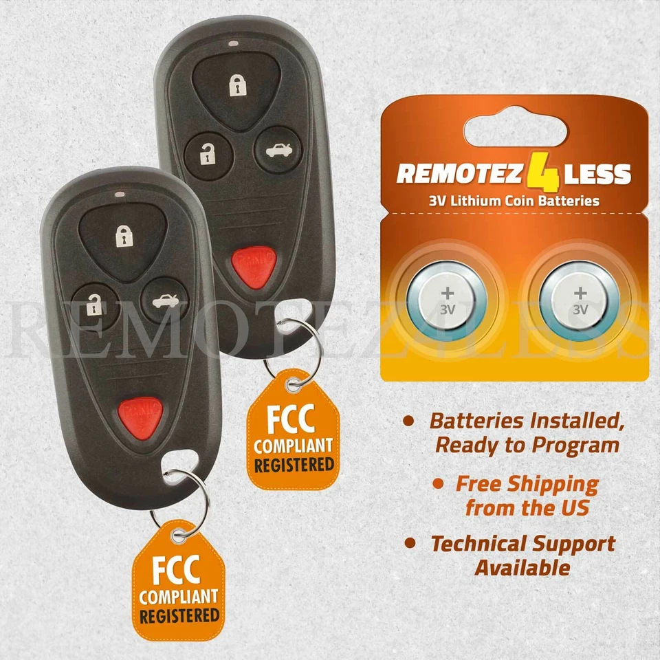 Replacement for Acura CL RL TL Keyless Entry Remote Car Key Fob Pair - Imagem 1 de 4