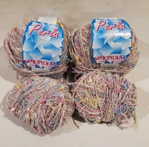 3 PERLA MONDIAL Baumwolle Viskose Mischgarn rosa beige 80 Paket 40 Made in ITALY - Bild 1 von 6