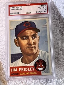 1953 Topps Jim Fridley #187 PSA 4 Cleveland Indians