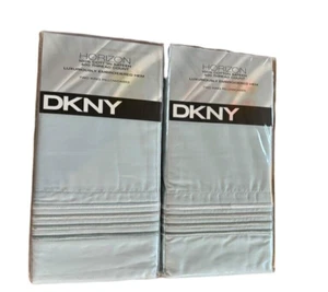 New DKNY Pillowcase Set of 4 King Size Sea Green 400 Count Cotton Sateen - Picture 1 of 6