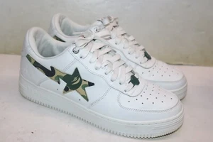 A Bathing Ape Bapesta ABC Camo White Green Sneakers Size 11 - Picture 1 of 15