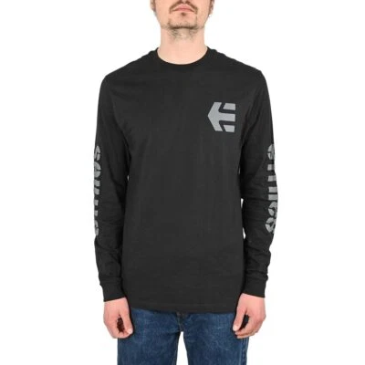 Camiseta Etnies Icon L/S - Negro/Negro/Gris - Imagen 1 de 4