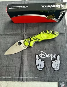 SPYDERCO CUSTOM “PIMPED DOMINO FLIPPER” FOLDING POCKET KNIFE 3.13" CTS-XHP BLADE - Picture 1 of 24