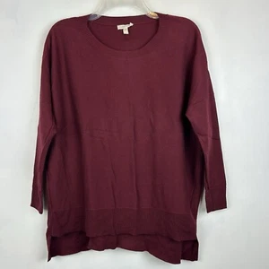 Eileen Fisher Sweater Womens XS Capsule Tunic Maroon Organic Cotton - Picture 1 of 7